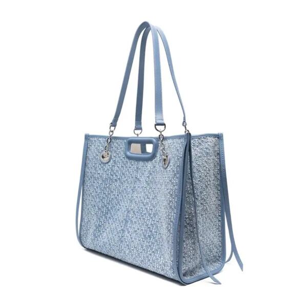 Maje Handbags - Maje rhinestone-embellished denim tote bag